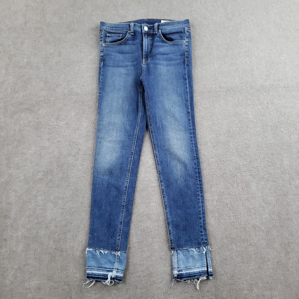 Rag & Bone 10 Inch Ankle Skinny Jeans‎ Womens 27 Blue Raw Released Hem Denim